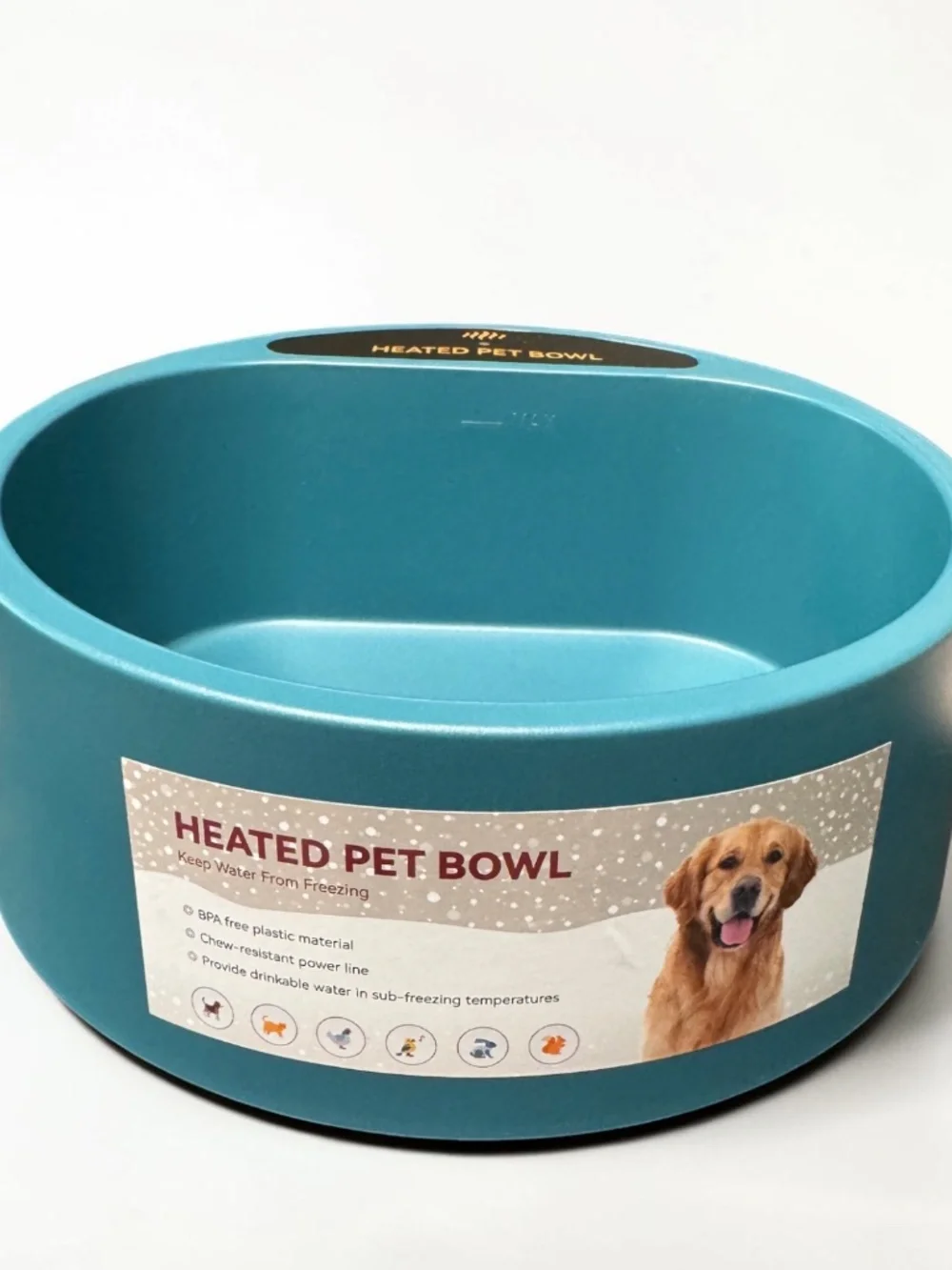 Heated Pet Water Bowl Outdoor Dog Cat Water Dish 74oz New